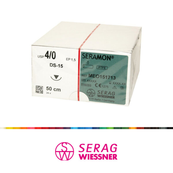 [:da]MEO151713 Seramon 4/0, DS-15, 50 cm, mono, non-resorbable, PTFE, 24 pcs[:en]Seramon 4/0, DS-15, 50 cm, mono, non-resorbable, PTFE, 24 pcs - MEO101712[:]